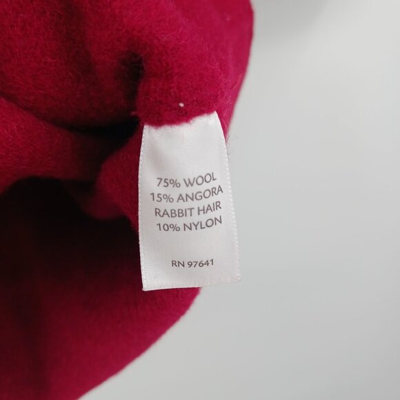 J. Jill Red Burgundy Angora Wool Blend Coat Jacket Size Small Rabbit Hair - Picture 7 of 14